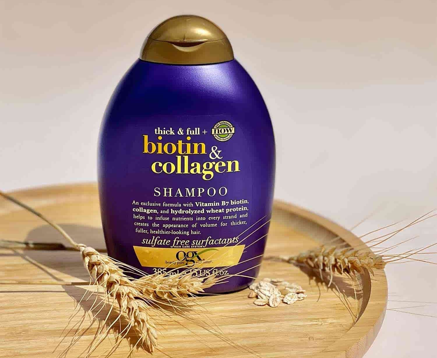 شامپو حجم دهنده مو بیوتین و کلاژن OGX Thick &amp; Full Biotin &amp; Collagen Shampoo - فروشگاه کهربا