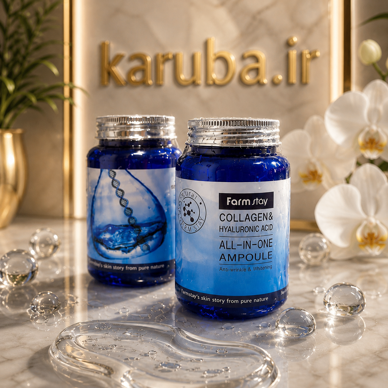 آبرسان همه‌کاره فارم استی FARM STAY مدل COLLAGEN &amp; HYALURONIC ACID حجم 250 میلی‌لیتر اورجینال | آبرسانی عمیق، لطافت و جوانسازی پوست - فروشگاه کهربا