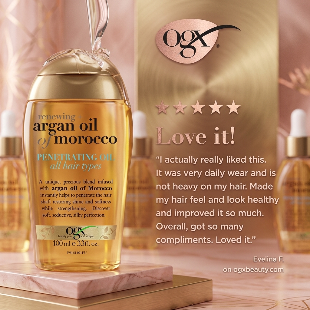 روغن آرگان ترمیم‌کننده قوی موهای خشک مراکشی 100 میل OGX Renewing + Argan Oil of Morocco Extra Strength - فروشگاه کهربا